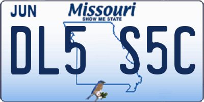 MO license plate DL5S5C