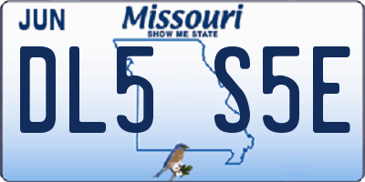 MO license plate DL5S5E