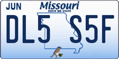 MO license plate DL5S5F