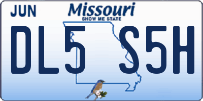 MO license plate DL5S5H