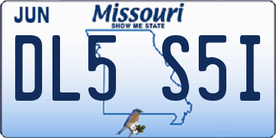 MO license plate DL5S5I