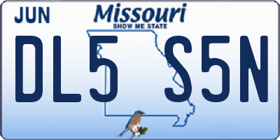 MO license plate DL5S5N