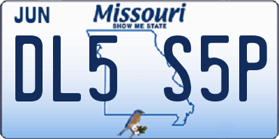 MO license plate DL5S5P