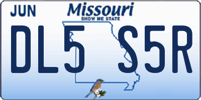 MO license plate DL5S5R