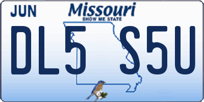 MO license plate DL5S5U