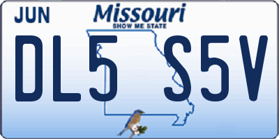 MO license plate DL5S5V