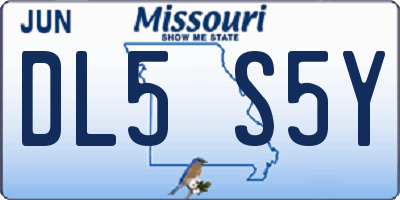 MO license plate DL5S5Y