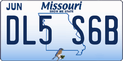 MO license plate DL5S6B