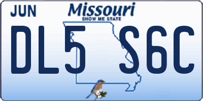 MO license plate DL5S6C