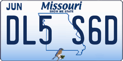MO license plate DL5S6D