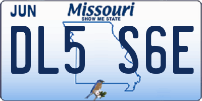 MO license plate DL5S6E