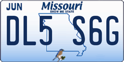 MO license plate DL5S6G