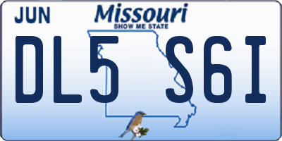 MO license plate DL5S6I