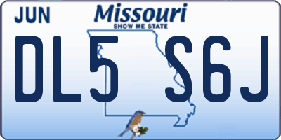 MO license plate DL5S6J