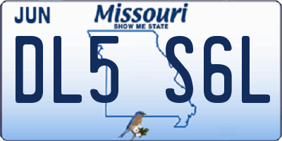 MO license plate DL5S6L