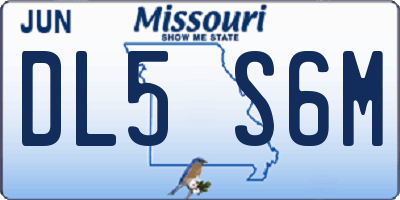 MO license plate DL5S6M