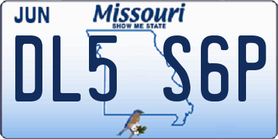 MO license plate DL5S6P