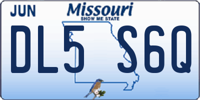 MO license plate DL5S6Q