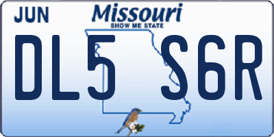 MO license plate DL5S6R