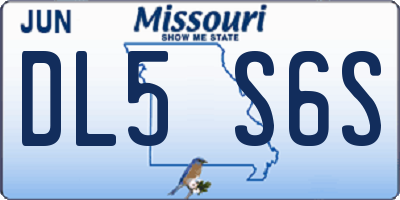 MO license plate DL5S6S