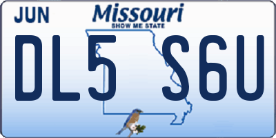 MO license plate DL5S6U