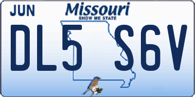 MO license plate DL5S6V