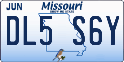 MO license plate DL5S6Y