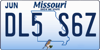 MO license plate DL5S6Z