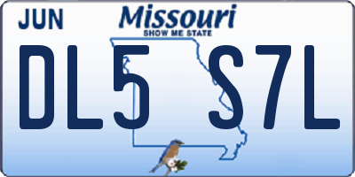 MO license plate DL5S7L
