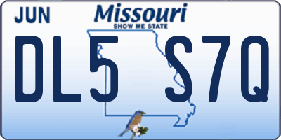 MO license plate DL5S7Q