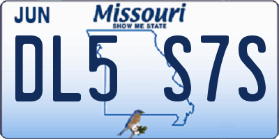 MO license plate DL5S7S