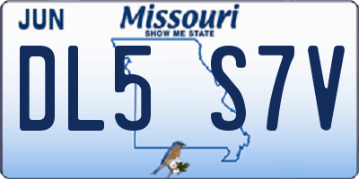 MO license plate DL5S7V