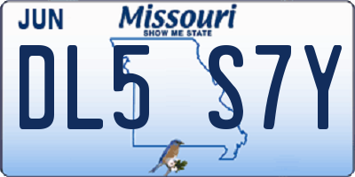 MO license plate DL5S7Y