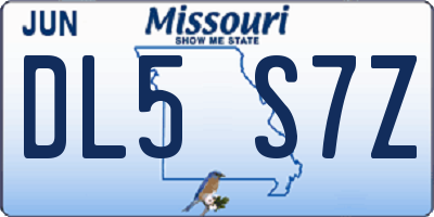 MO license plate DL5S7Z
