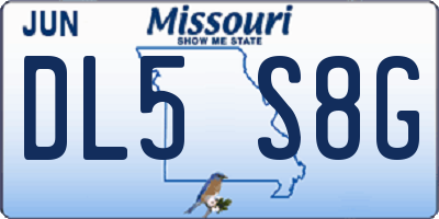 MO license plate DL5S8G