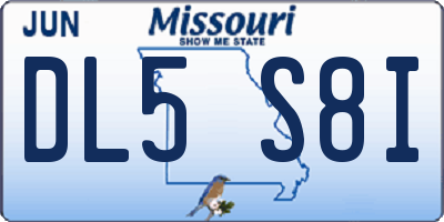 MO license plate DL5S8I