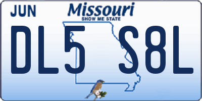MO license plate DL5S8L