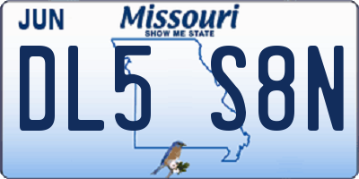 MO license plate DL5S8N