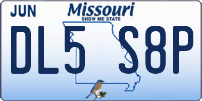 MO license plate DL5S8P