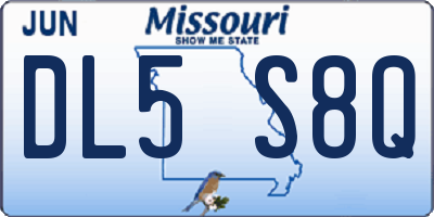 MO license plate DL5S8Q