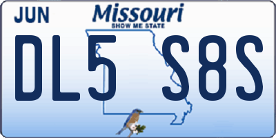MO license plate DL5S8S