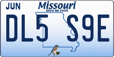 MO license plate DL5S9E