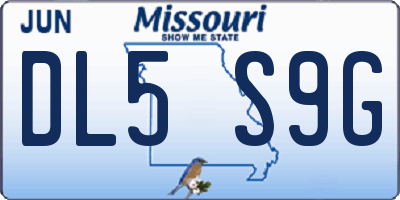 MO license plate DL5S9G