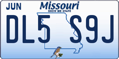 MO license plate DL5S9J