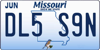 MO license plate DL5S9N