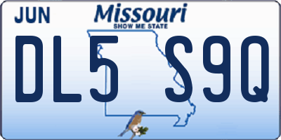 MO license plate DL5S9Q
