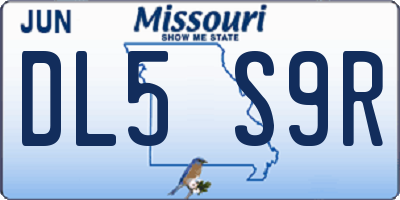 MO license plate DL5S9R