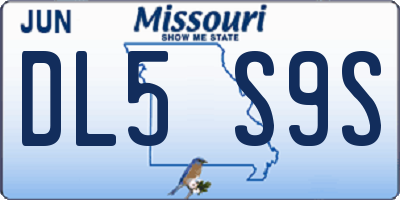 MO license plate DL5S9S