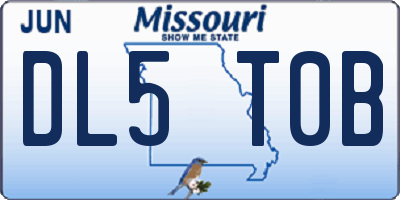 MO license plate DL5T0B