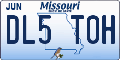 MO license plate DL5T0H